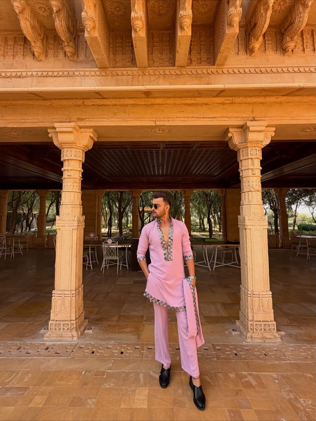 Elite Lavender Festive Kurta with Dupatta
