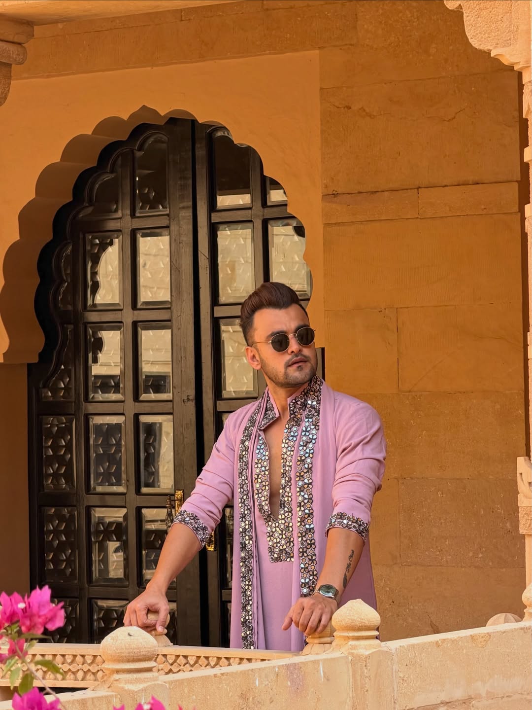 Elite Lavender Festive Kurta with Dupatta