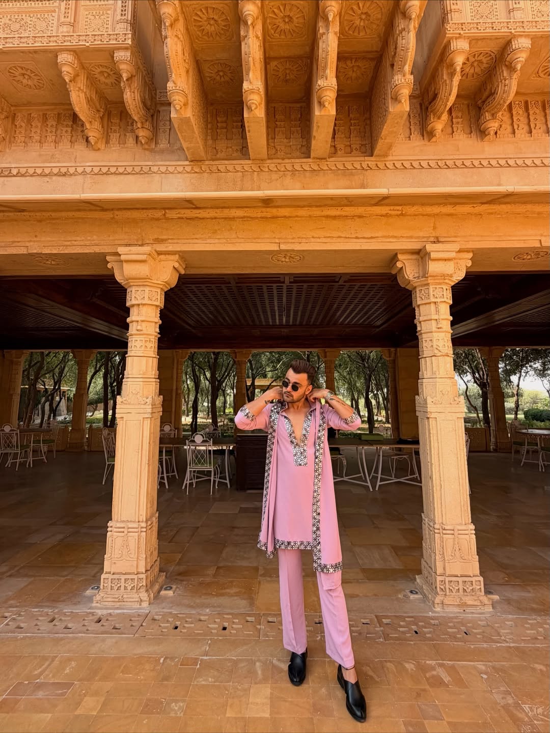 Elite Lavender Festive Kurta with Dupatta