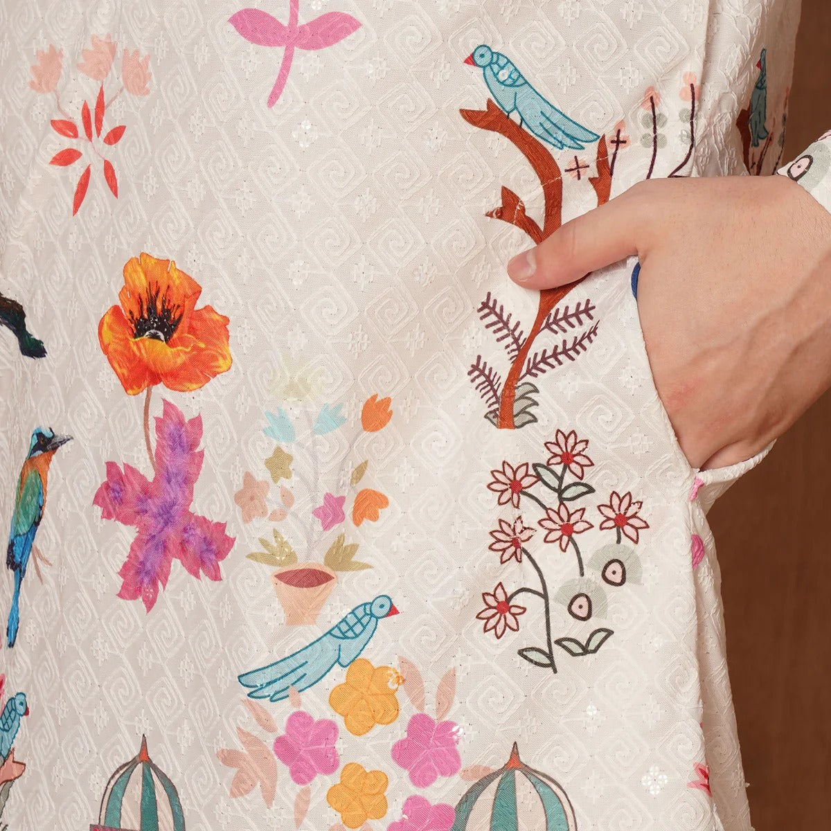 Nature-Inspired Elegance in Ivory Kurta 🌿