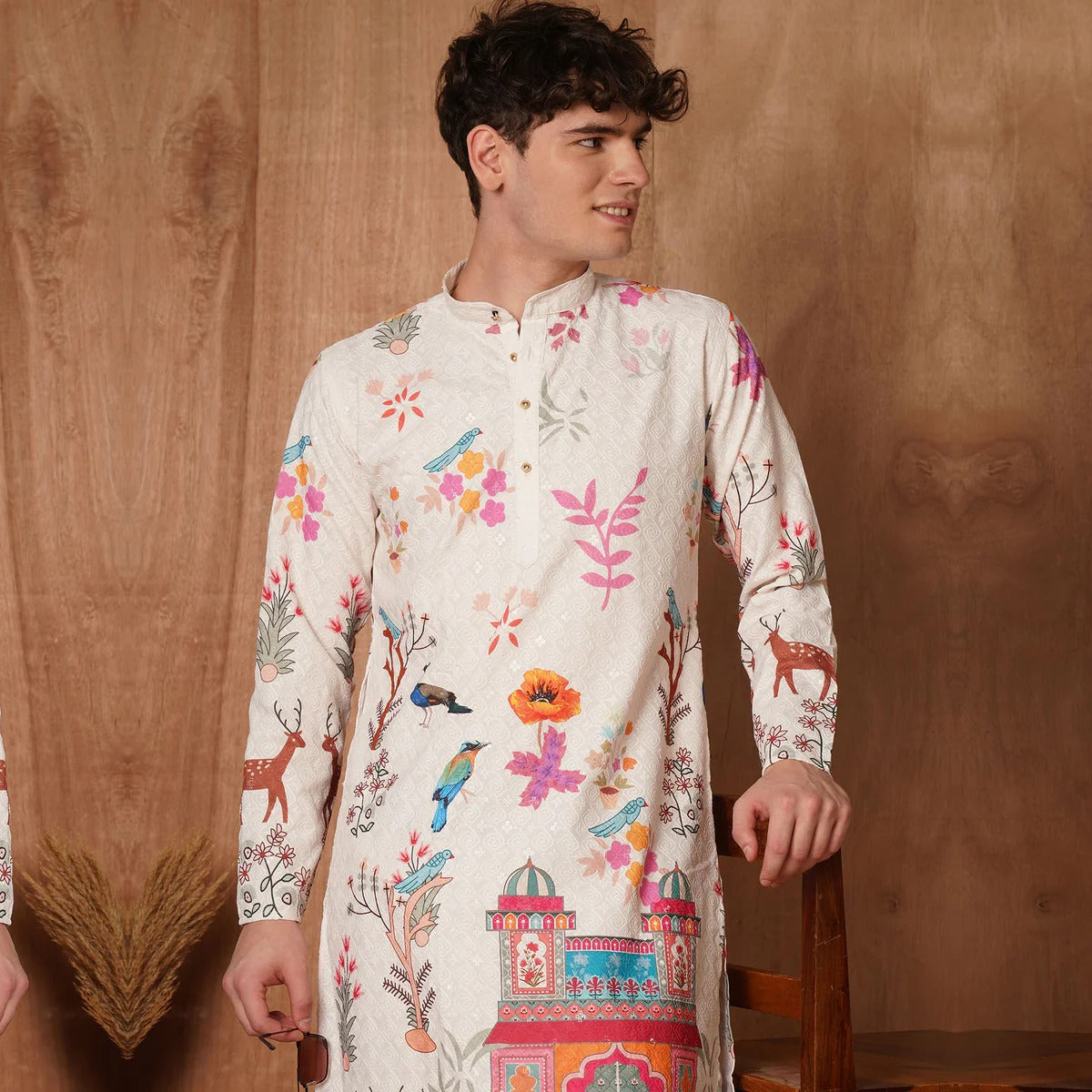 Nature-Inspired Elegance in Ivory Kurta 🌿