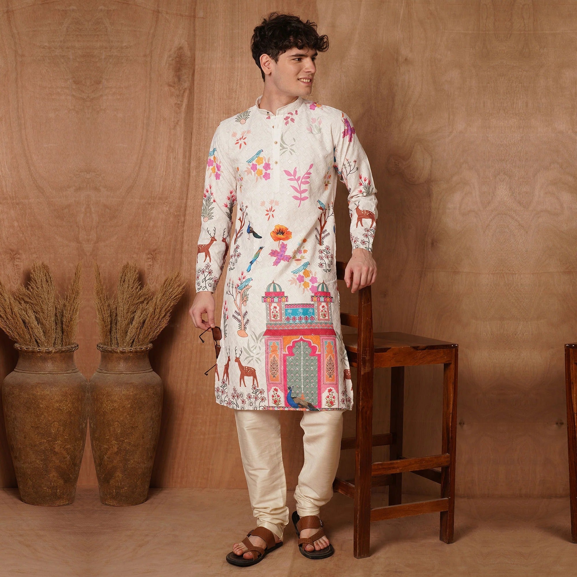 Nature-Inspired Elegance in Ivory Kurta 🌿